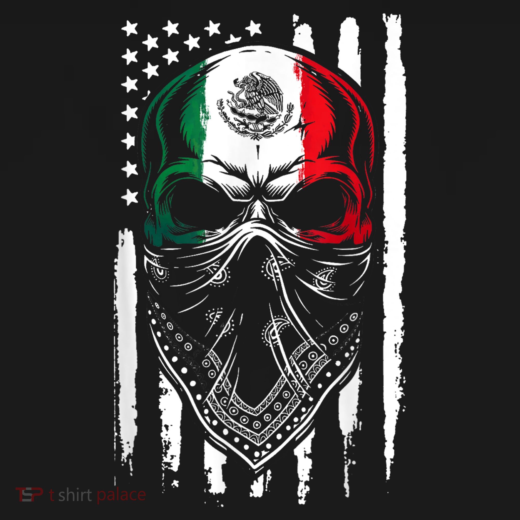 Skull Patriotic Mexican American Aztec Day of the Dead  Women's Hoodie