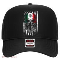 Skull Patriotic Mexican American Aztec Day of the Dead  Hat thumb 0