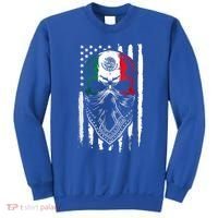 Skull Patriotic Mexican American Aztec Day of the Dead  Sweatshirt thumb 0