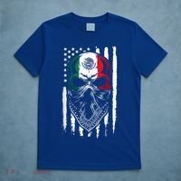 Skull Patriotic Mexican American Aztec Day of the Dead  T-Shirt thumb 5
