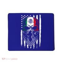 Skull Patriotic Mexican American Aztec Day of the Dead  Mousepad thumb 0