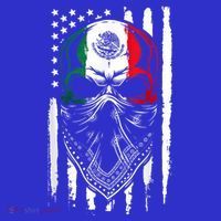 Skull Patriotic Mexican American Aztec Day of the Dead  Mousepad thumb 1