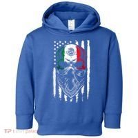 Skull Patriotic Mexican American Aztec Day of the Dead  Toddler Hoodie thumb 0