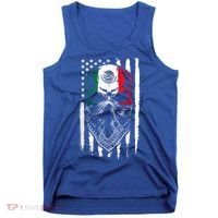 Skull Patriotic Mexican American Aztec Day of the Dead  Tank Top thumb 0