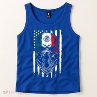 Skull Patriotic Mexican American Aztec Day of the Dead  Tank Top thumb 2