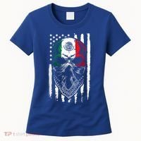Skull Patriotic Mexican American Aztec Day of the Dead  Women's T-Shirt thumb 0