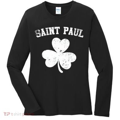 Saint Paul Minnesota St Patrick's Day Shamrock Women's Long Sleeve Shirt