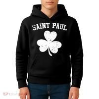 Saint Paul Minnesota St Patrick's Day Shamrock Kids Hoodie thumb 4