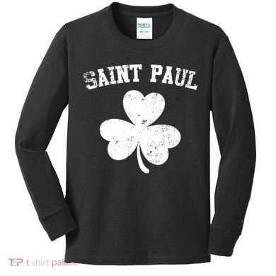 Saint Paul Minnesota St Patrick's Day Shamrock Kids Long Sleeve Shirt