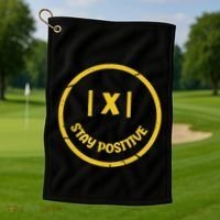 Stay Positive Math Teacher Mathematician Avoid Negativity Golf Towel thumb 1