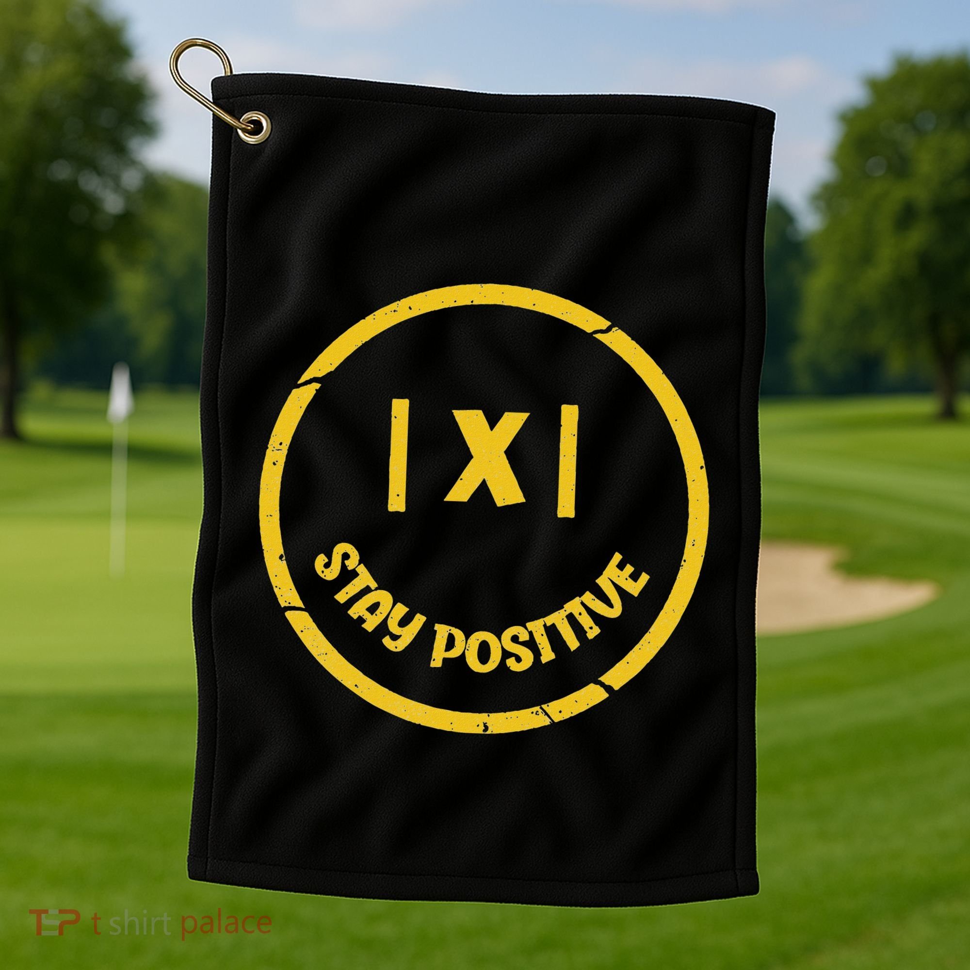 Stay Positive Math Teacher Mathematician Avoid Negativity Golf Towel