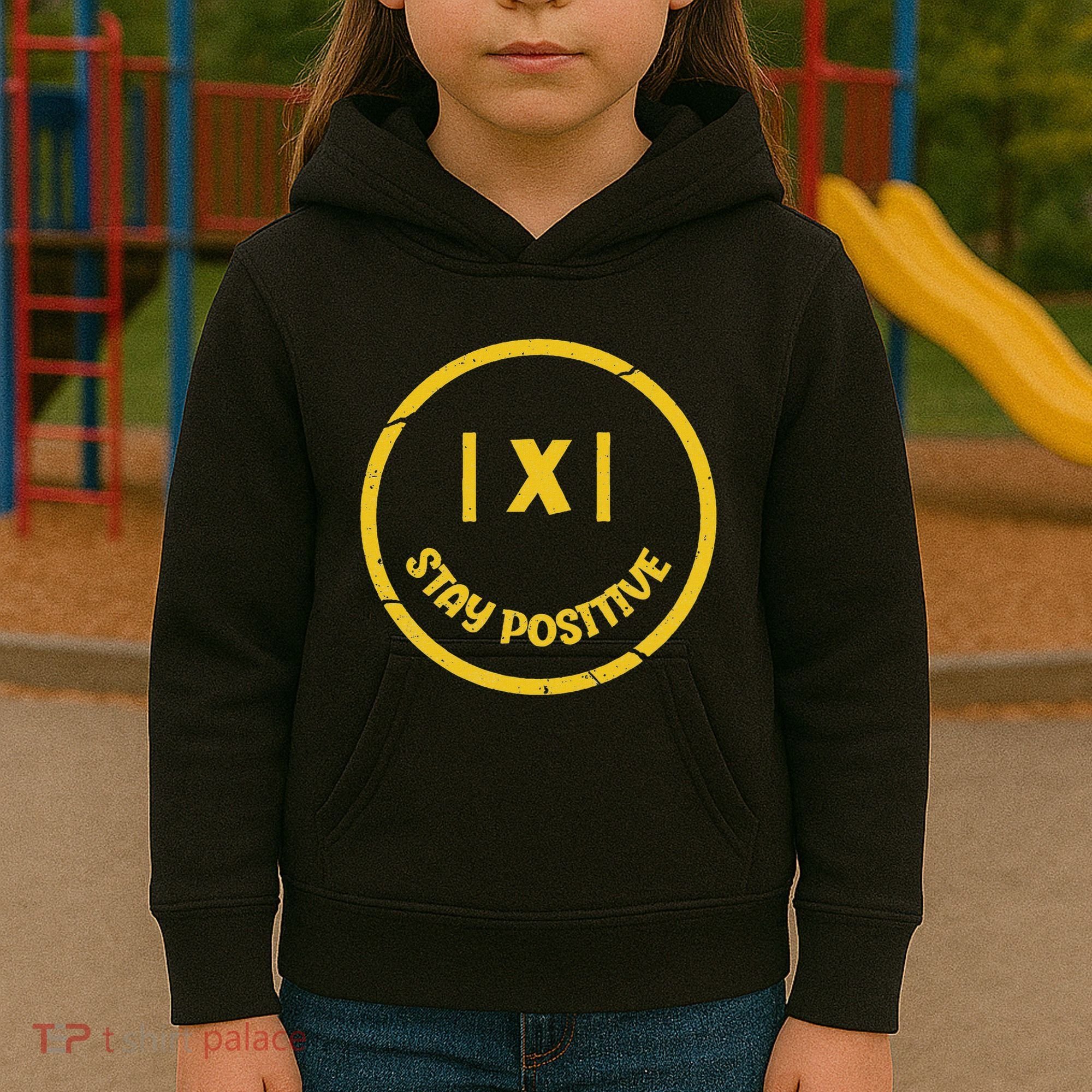 Stay Positive Math Teacher Mathematician Avoid Negativity Kids Hoodie