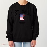 St Paul Minnesota Mn Throwback Retro Usa Flag Meaningful Gift Women's Sweatshirt thumb 0