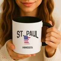 St Paul Minnesota Mn Throwback Retro Usa Flag Meaningful Gift Coffee Mug thumb 3