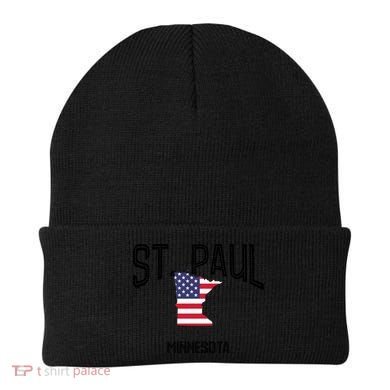 St Paul Minnesota Mn Throwback Retro Usa Flag Meaningful Gift Beanie
