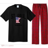 St Paul Minnesota Mn Throwback Retro Usa Flag Meaningful Gift Pajama Set thumb 0