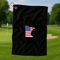 St Paul Minnesota Mn Throwback Retro Usa Flag Meaningful Gift Golf Towel thumb 1