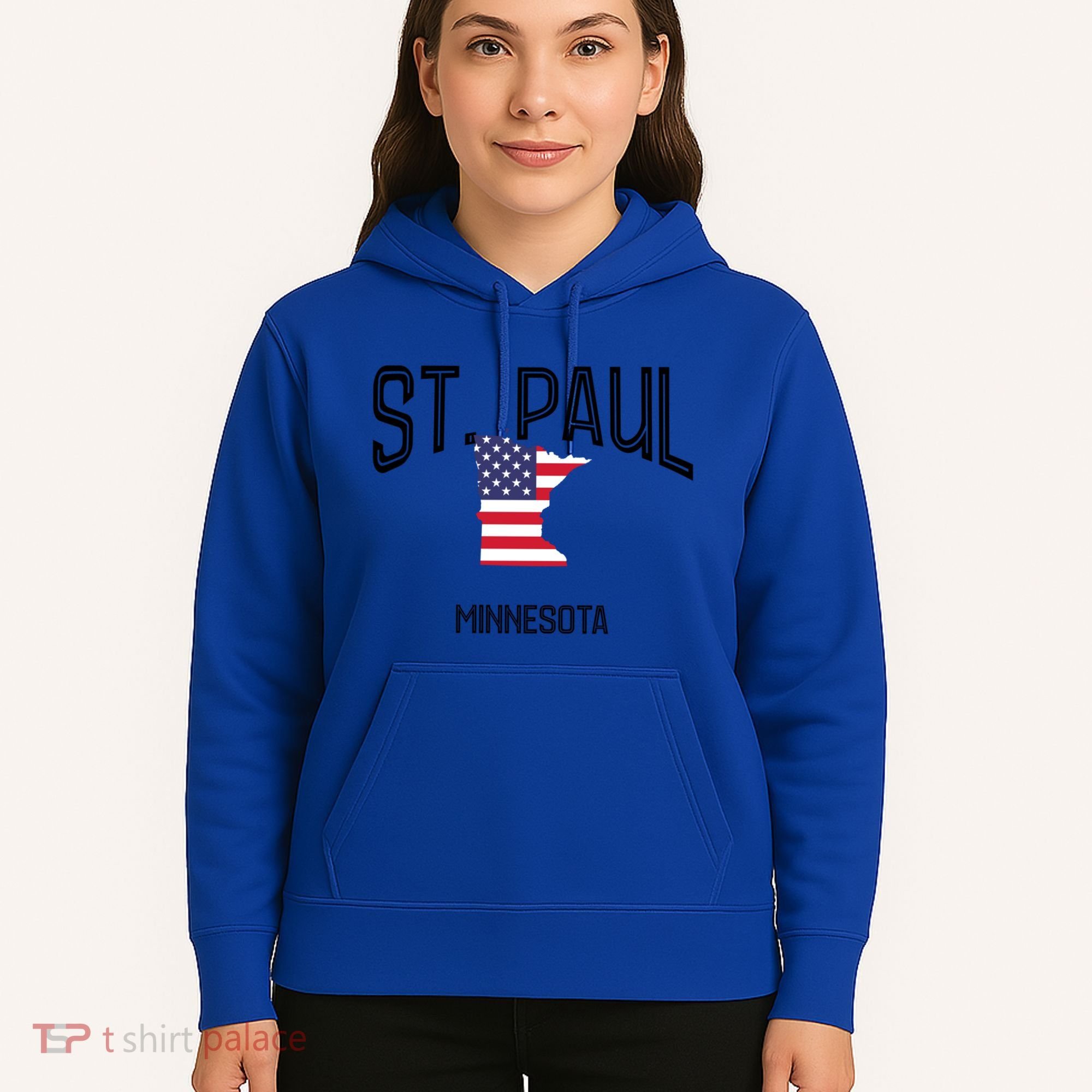 St Paul Minnesota Mn Throwback Retro Usa Flag Meaningful Gift Hoodie