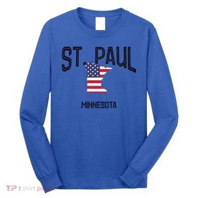 St Paul Minnesota Mn Throwback Retro Usa Flag Meaningful Gift Long Sleeve Shirt