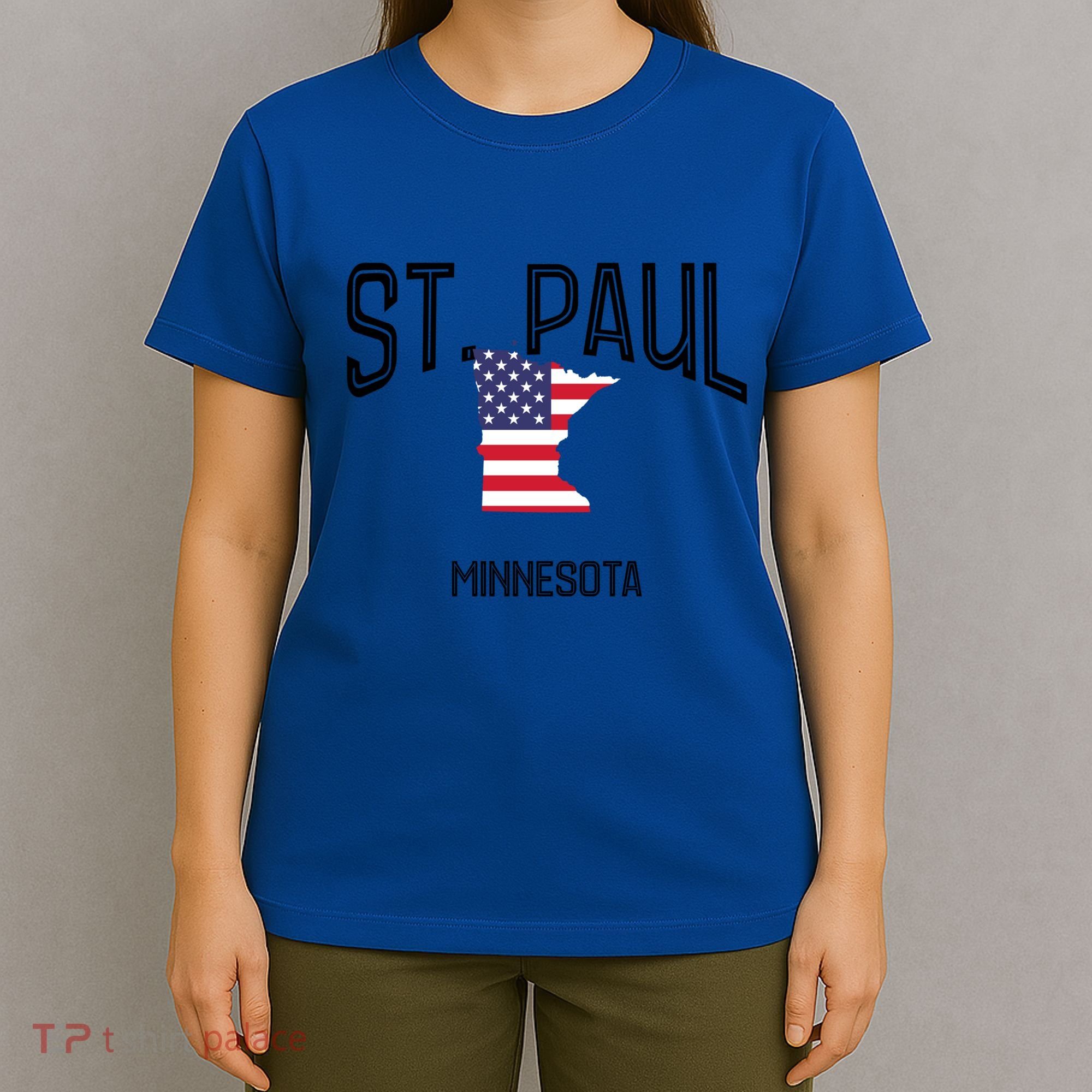 St Paul Minnesota Mn Throwback Retro Usa Flag Meaningful Gift T-Shirt