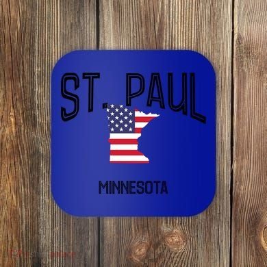 St Paul Minnesota Mn Throwback Retro Usa Flag Meaningful Gift Coaster