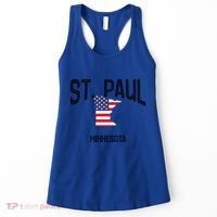 St Paul Minnesota Mn Throwback Retro Usa Flag Meaningful Gift Women's Tank Top thumb 0