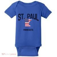St Paul Minnesota Mn Throwback Retro Usa Flag Meaningful Gift Baby Bodysuit thumb 0