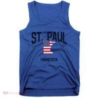 St Paul Minnesota Mn Throwback Retro Usa Flag Meaningful Gift Tank Top thumb 0