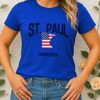 St Paul Minnesota Mn Throwback Retro Usa Flag Meaningful Gift Women's T-Shirt thumb 2