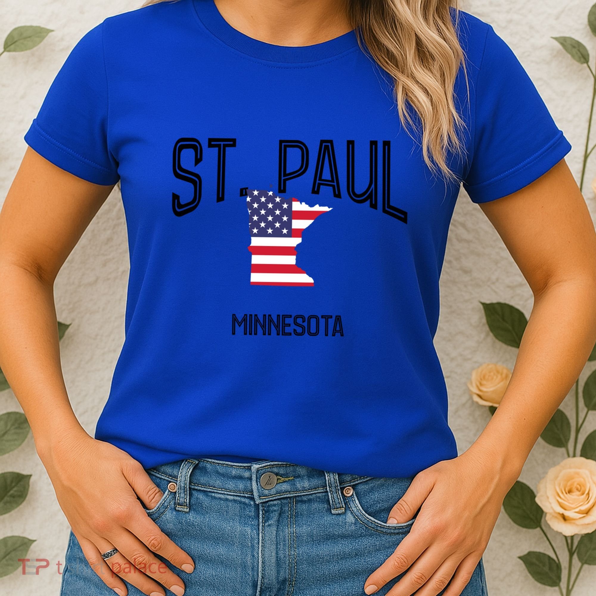 St Paul Minnesota Mn Throwback Retro Usa Flag Meaningful Gift Women's T-Shirt