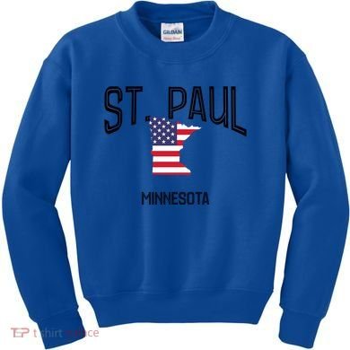 St Paul Minnesota Mn Throwback Retro Usa Flag Meaningful Gift Kids Sweatshirt