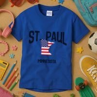 St Paul Minnesota Mn Throwback Retro Usa Flag Meaningful Gift Kids T-Shirt thumb 3