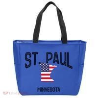 St Paul Minnesota Mn Throwback Retro Usa Flag Meaningful Gift Tote Bag thumb 0