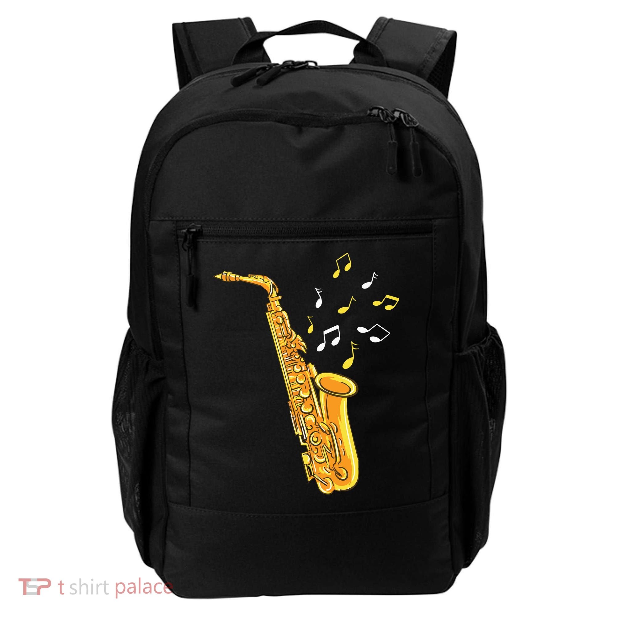 Saxophone Player Musical Notes Saxophonist Jazz Musician Sax Backpack