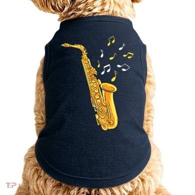 Saxophone Player Musical Notes Saxophonist Jazz Musician Sax Doggie Tank