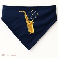 Saxophone Player Musical Notes Saxophonist Jazz Musician Sax USA-Made Doggie Bandana thumb 0