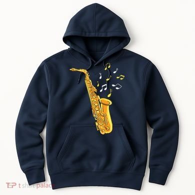 Saxophone Player Musical Notes Saxophonist Jazz Musician Sax Hoodie