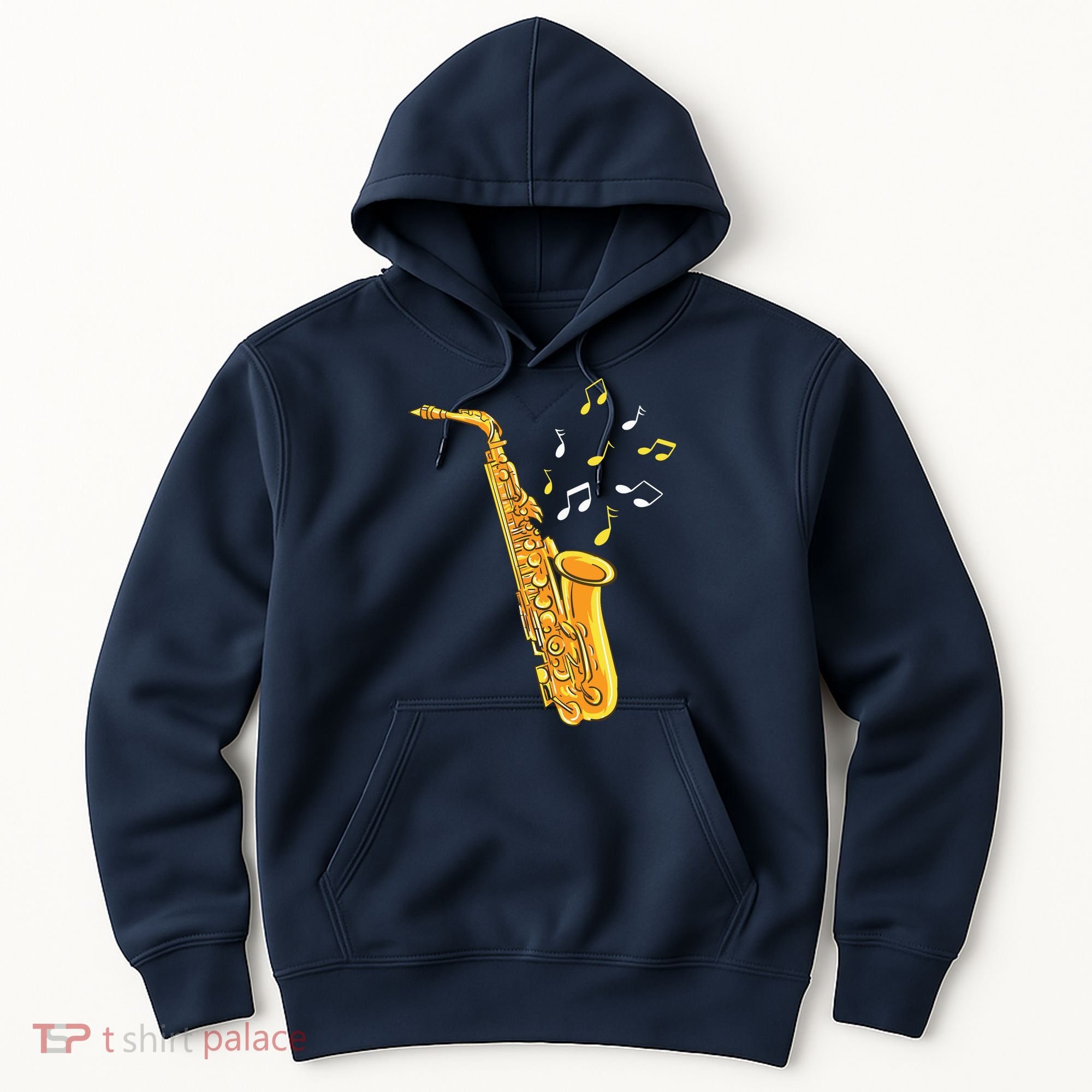 Saxophone Player Musical Notes Saxophonist Jazz Musician Sax Hoodie