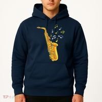 Saxophone Player Musical Notes Saxophonist Jazz Musician Sax Hoodie thumb 2