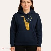 Saxophone Player Musical Notes Saxophonist Jazz Musician Sax Hoodie thumb 5