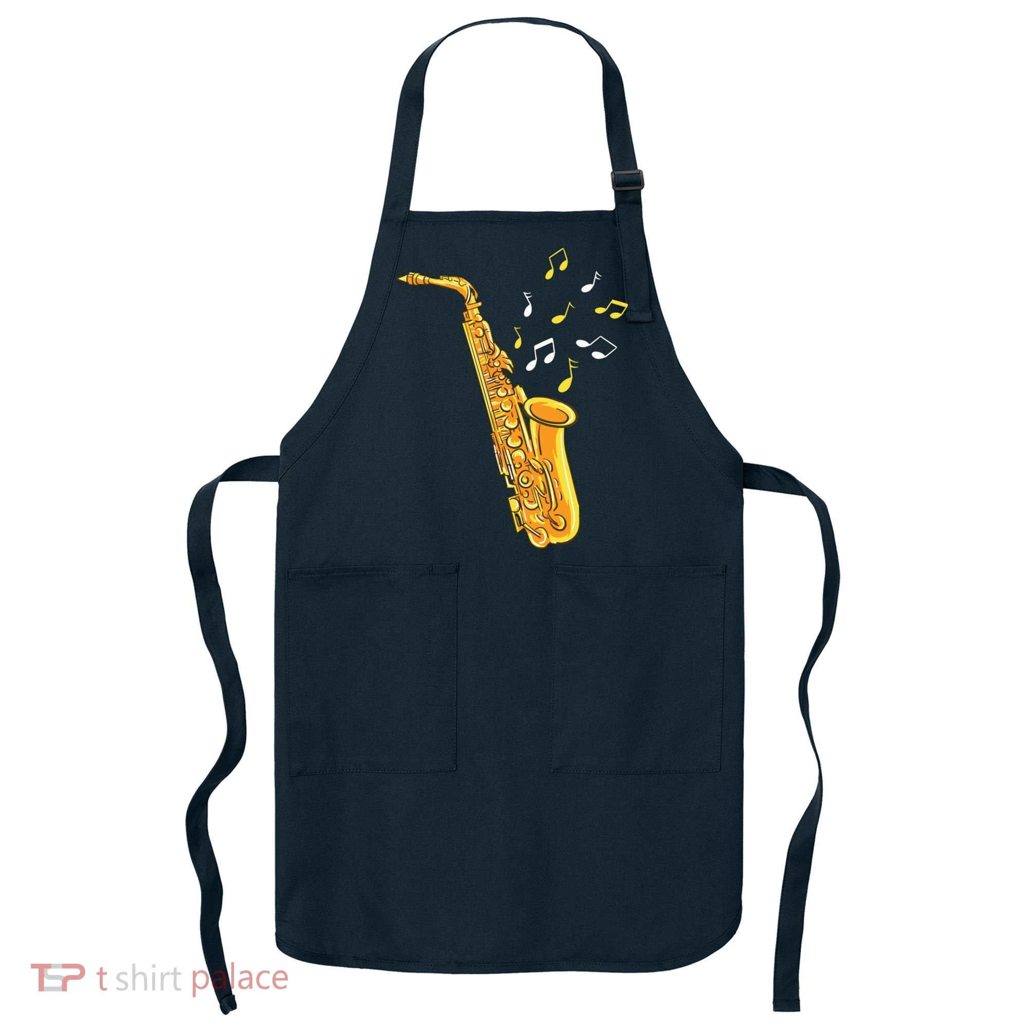 Saxophone Player Musical Notes Saxophonist Jazz Musician Sax Apron
