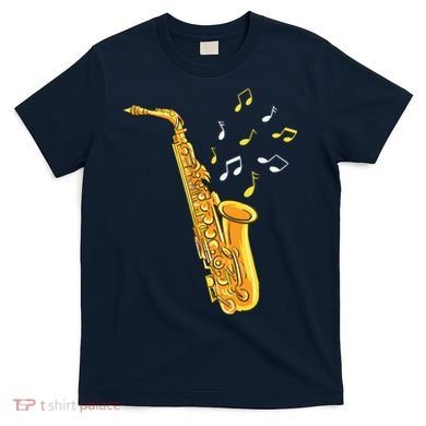 Saxophone Player Musical Notes Saxophonist Jazz Musician Sax T-Shirt
