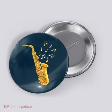Saxophone Player Musical Notes Saxophonist Jazz Musician Sax Button