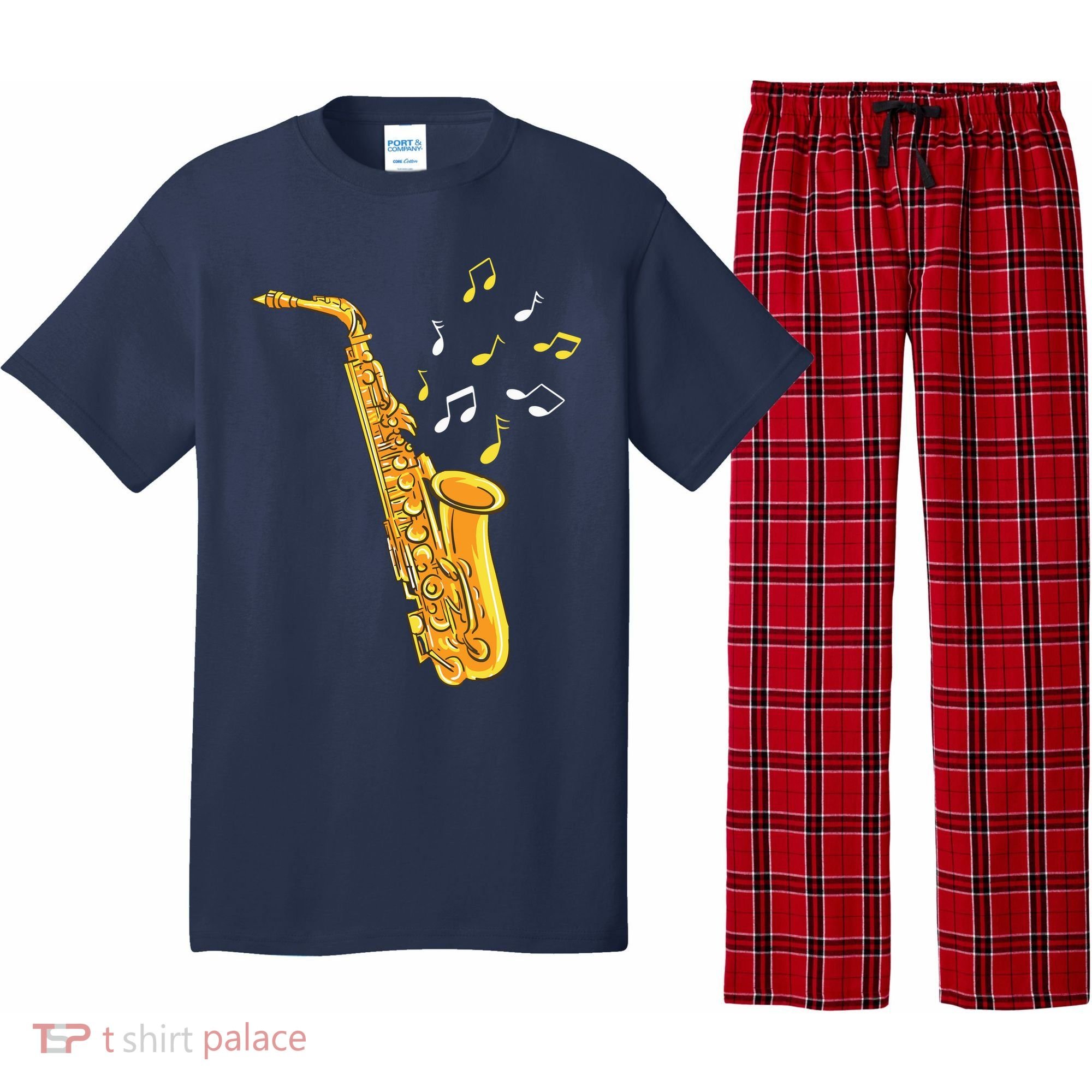 Saxophone Player Musical Notes Saxophonist Jazz Musician Sax Pajama Set