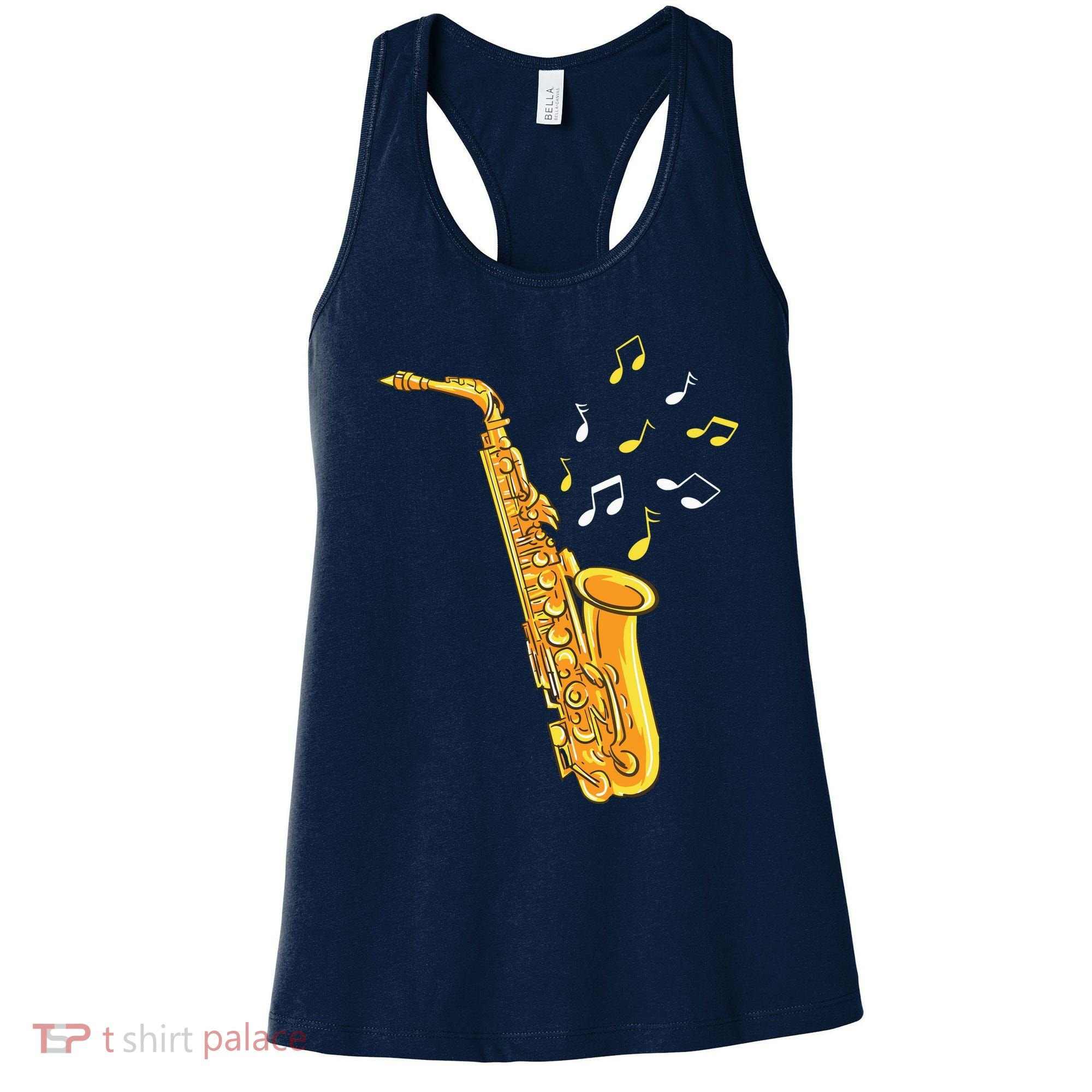 Saxophone Player Musical Notes Saxophonist Jazz Musician Sax Women's Tank Top