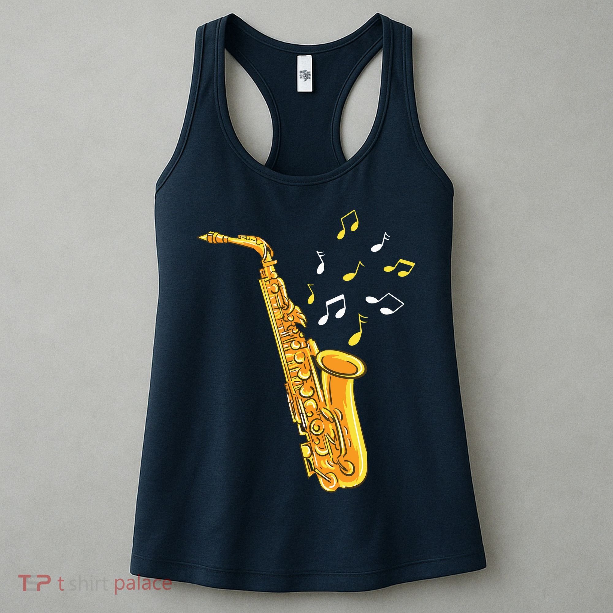 Saxophone Player Musical Notes Saxophonist Jazz Musician Sax Women's Tank Top