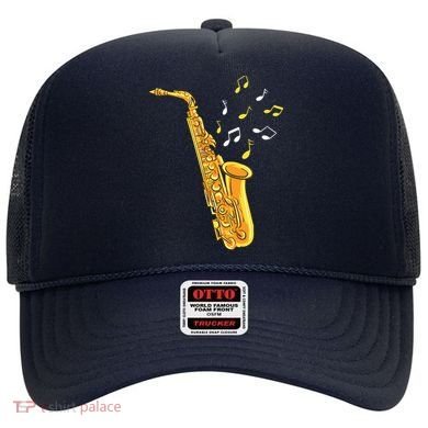 Saxophone Player Musical Notes Saxophonist Jazz Musician Sax Hat