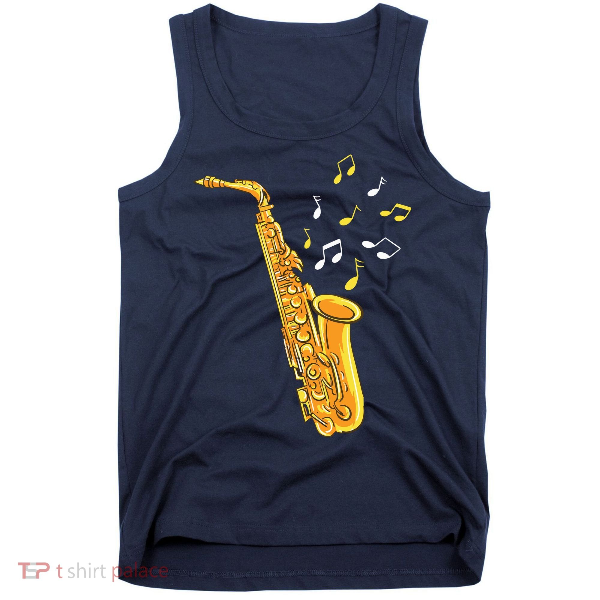 Saxophone Player Musical Notes Saxophonist Jazz Musician Sax Tank Top