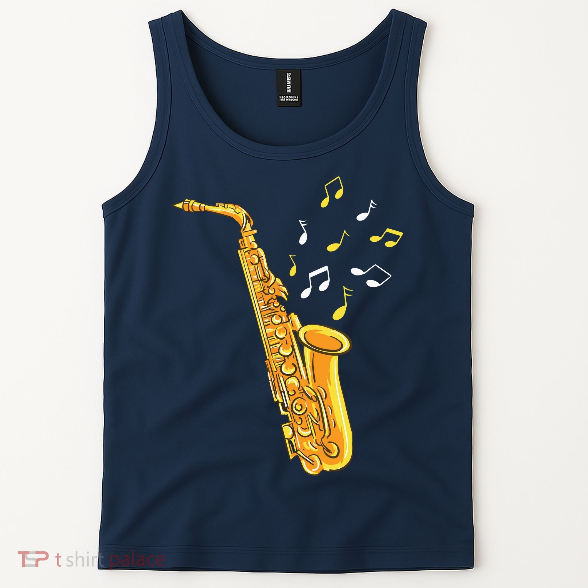 Saxophone Player Musical Notes Saxophonist Jazz Musician Sax Tank Top