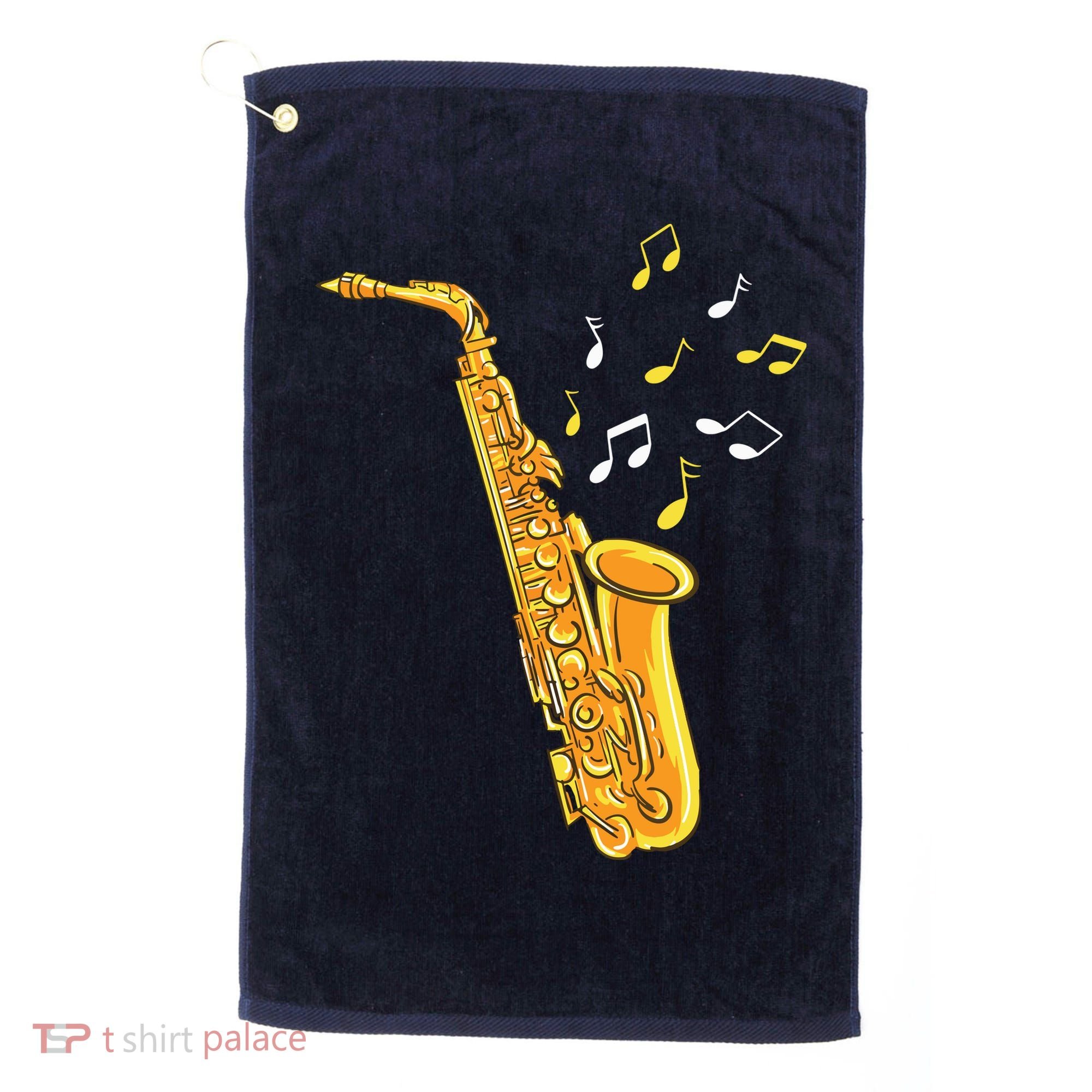 Saxophone Player Musical Notes Saxophonist Jazz Musician Sax Golf Towel